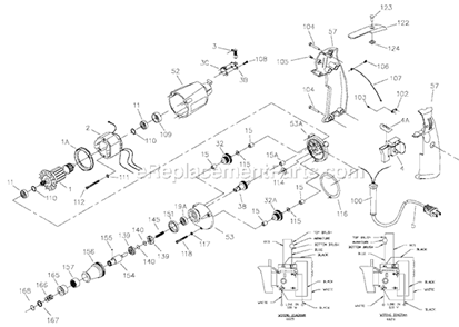 Page A Diagram and Parts List for 6625 Type 2 Porter Cable Electric Drill